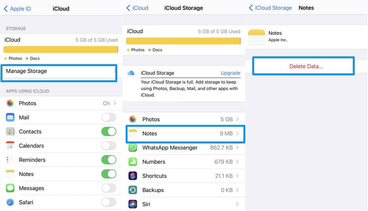 Manage iCloud storage