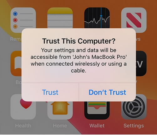 Trust this computer on iPhone