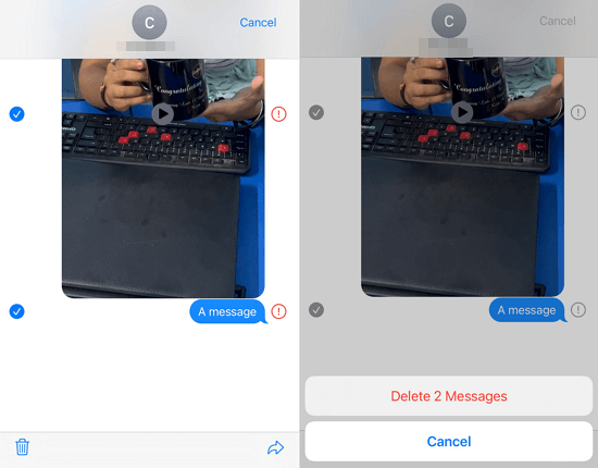 Delete messages on iPhone